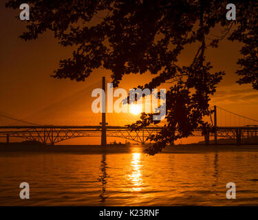 Edinburgh, Scotland, Uk. 29th Aug, 2017. The third Forth bridge opens to traffic tomorrow 30th August 2017 at Queensferry, Scotland Credit: TOM DUFFIN/Alamy Live News Stock Photo