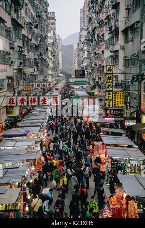 Night market scene in Hong Kong Stock Photo