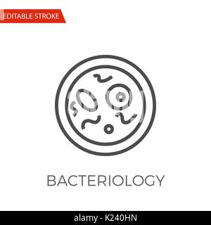 Bacteriology Thin Line Vector Icon. Flat Icon Isolated on the White Background. Editable Stroke EPS file. Vector illustration. Stock Vector