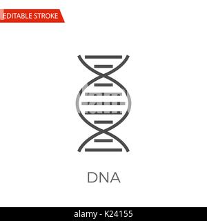 DNA Thin Line Vector Icon. Flat Icon Isolated on the White Background. Editable Stroke EPS file. Vector illustration. Stock Vector