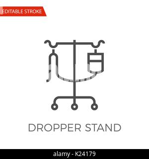 Dropper Stand Thin Line Vector Icon. Flat Icon Isolated on the White Background. Editable Stroke EPS file. Vector illustration. Stock Vector