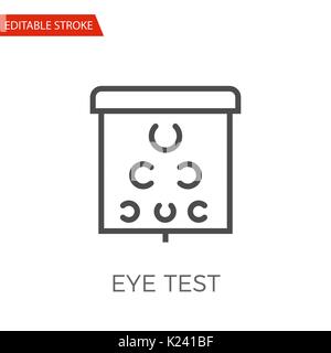 Eye Test Thin Line Vector Icon. Flat Icon Isolated on the White Background. Editable Stroke EPS file. Vector illustration. Stock Vector