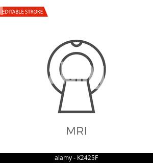 MRI Thin Line Vector Icon. Flat Icon Isolated on the White Background. Editable Stroke EPS file. Vector illustration. Stock Vector