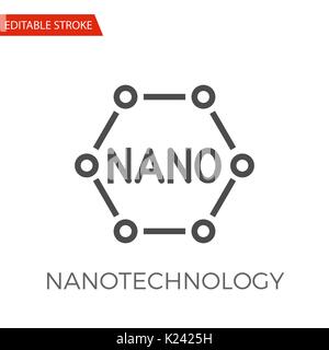Nanotechnology Thin Line Vector Icon. Flat Icon Isolated on the White Background. Editable Stroke EPS file. Vector illustration. Stock Vector