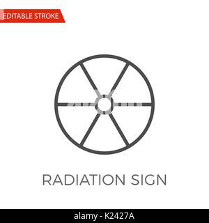Radioactive Thin Line Vector Icon. Flat Icon Isolated on the White Background. Editable Stroke EPS file. Vector illustration. Stock Vector