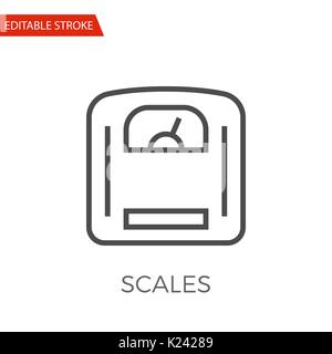 Scales Thin Line Vector Icon. Flat Icon Isolated on the White Background. Editable Stroke EPS file. Vector illustration. Stock Vector