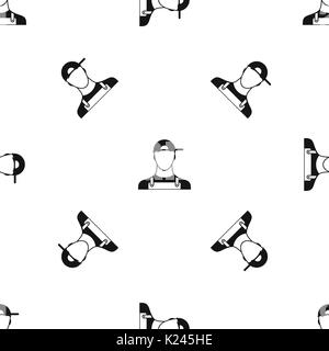 Plumber pattern seamless black Stock Vector
