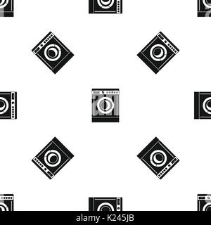 Washing machine pattern seamless black Stock Vector