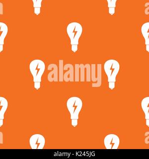 Light bulb with lightning inside pattern seamless Stock Vector