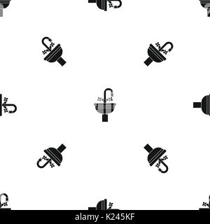 Ceramic sink pattern seamless black Stock Vector