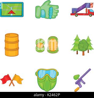Paintball icons set, cartoon style Stock Vector Image & Art - Alamy