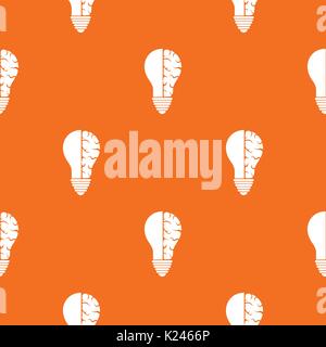 Brain lamp pattern seamless Stock Vector