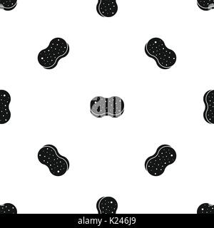 Sponge foam pattern seamless black Stock Vector