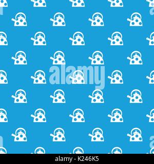 Kettle with white dots pattern seamless blue Stock Vector
