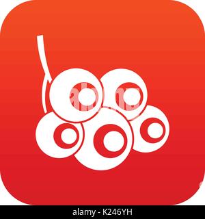 Viburnum branch icon digital red Stock Vector
