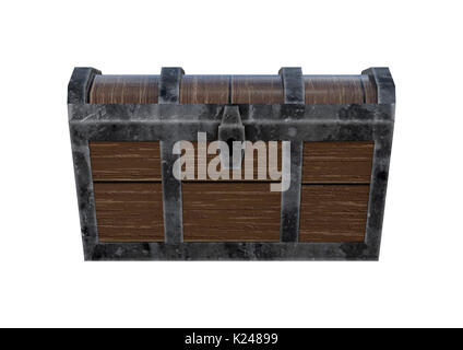 3D rendering of a treasure chest storage open isolated on white ...