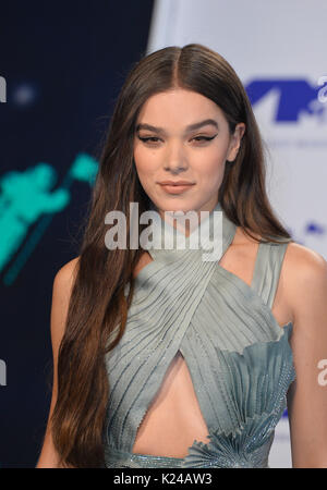 LOS ANGELES, CA. August 27, 2017: Hailee Steinfeld at the 2017 MTV Video Music Awards at The 'Fabulous' Forum Picture: Sarah Stewart Stock Photo