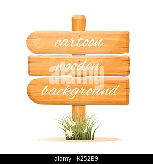 Wooden  board for message isolated on white background . Vector  Stock Vector