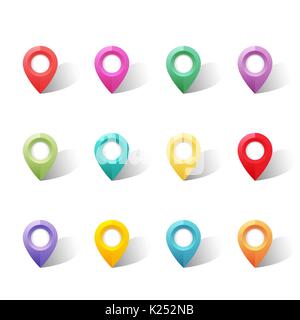 Colored pointers . Vector set Stock Vector