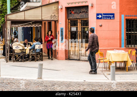 Bar with table on the sidewalk in Palermo neighborhood. Buenos Aires, Argentina. Stock Photo