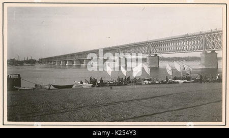 Bridge over the Dnieper River in Yekaterinoslav Stock Photo