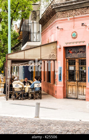 Bar with table on the sidewalk in Palermo neighborhood. Buenos Aires, Argentina. Stock Photo