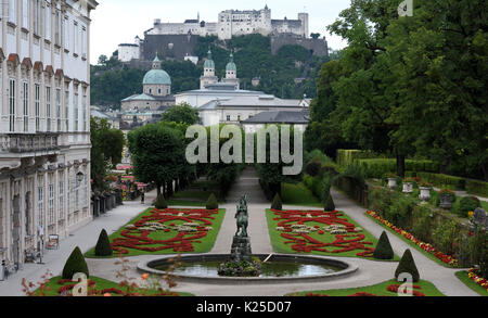 Mirabell Gardens in Salzburg, Austria in the summer. Stock Photo