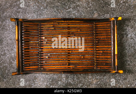 Original antique bamboo tray Stock Photo