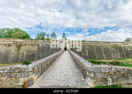 Entrance in the walls of La Citadelle de Blaye (Citadelle de Vaubon)in Blaye, a commune in the Gironde department, Nouvelle-Aquitaine, southwest Franc Stock Photo