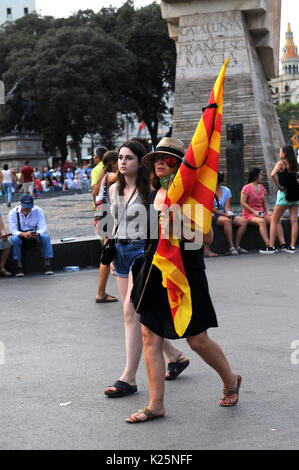 Antiterrorism march in Barcelona Stock Photo