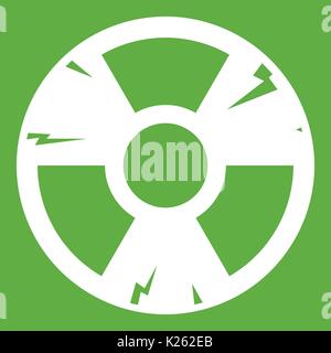 Radiation sign icon green Stock Vector