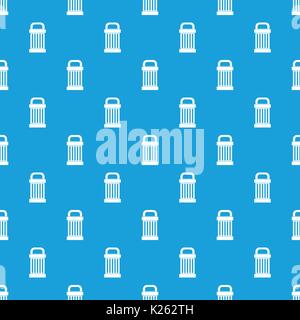 Trash pattern seamless blue Stock Vector