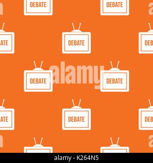 TV with the Debate inscription pattern seamless Stock Vector