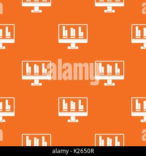 Business graph at computer screen pattern seamless Stock Vector