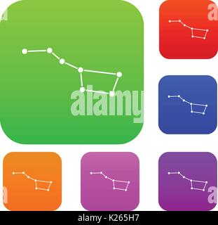 The Great Bear constellation set collection Stock Vector