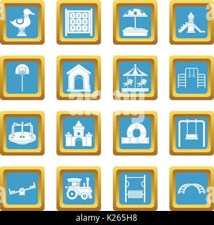 Playground icons azure Stock Vector