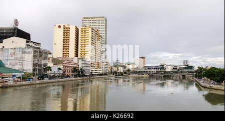 Manila, Philippines - Dec 21, 2015. Cityscape of Manila, Philippines. The Philippines is one of the emerging markets and is the sixth richest in South Stock Photo