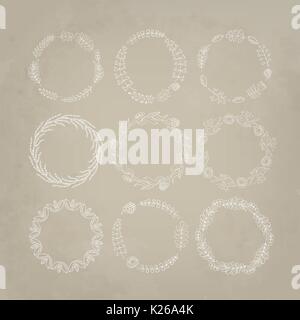 Vector floral wreaths collection . Stock Vector