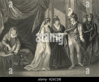 Conclusion of The Treaty of Troyes, Henry V and Catherine of Valois, 21 May 1420 Stock Photo
