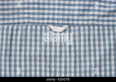detail of white and blue checkered shirt Stock Photo