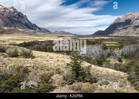 Vista Valle Chacabuco  Patagonia Park Chile Stock Photo