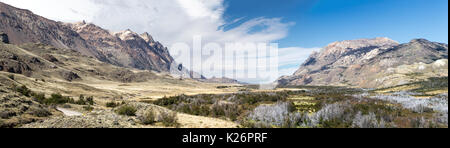 Vista Valle Chacabuco  Patagonia Park Chile Stock Photo