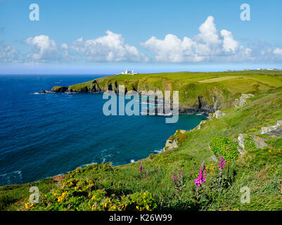 Lizard Lighthouse, Lizard Point, Lizard Peninsula, Cornwall, England, United Kingdom Stock Photo