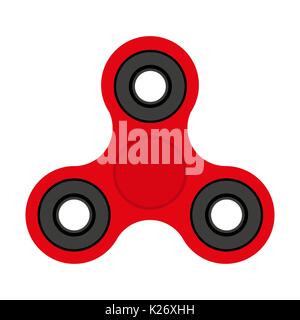 Red spinner, toy for stress removal, flat design Stock Vector