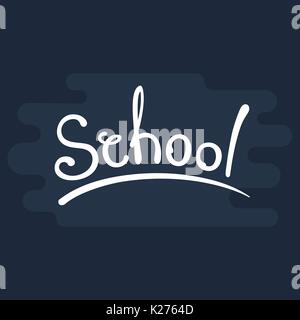 school text hand Stock Vector