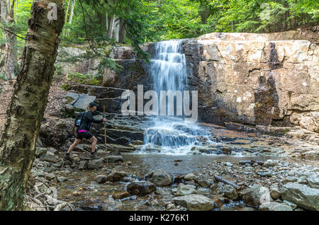 Waterfalls along Stag Brook Trail in on Whiteface Mountain in Wilmington NY Stock Photo