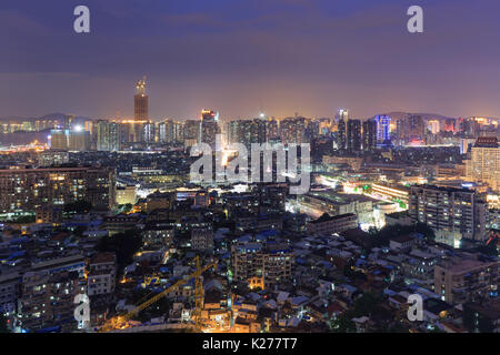 Xiamen City Night Scene, China Stock Photo