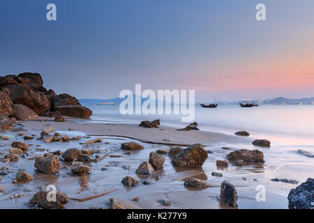 Xiamen Huandao Road Seascape Sunset Stock Photo