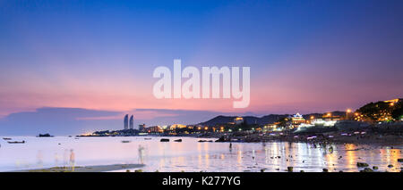 Xiamen Huandao Road Seascape Sunset Stock Photo