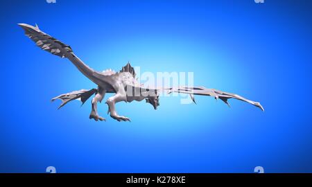 3d rendering of a scary big flying dragon with large wings Stock Photo